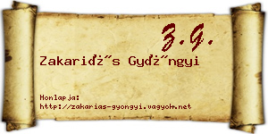 Zakariás Gyöngyi névjegykártya