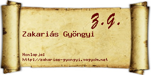 Zakariás Gyöngyi névjegykártya